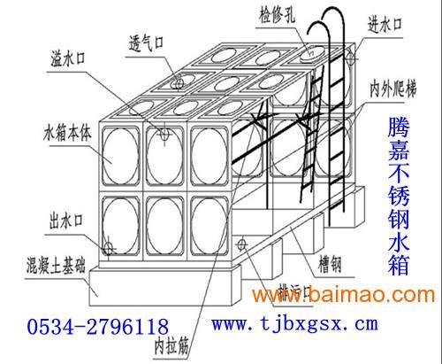 长方形不锈钢水箱进水口，不锈钢水箱溢水管做法！